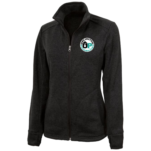 Charles River Ladies Heathered Fleece Jacket -- Black Heather