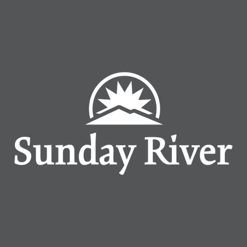Sunday River Logo 2 White Ink -- Pullover Hooded Sweatshirt Asphalt
