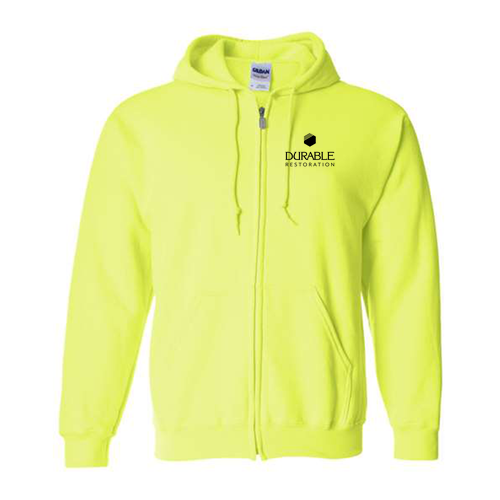Gildan Full Zip Hooded Sweatshirt -- Safety Green