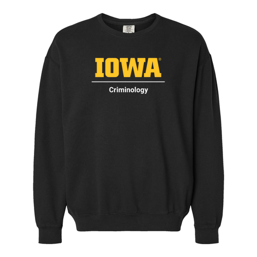 Criminology Comfort Colors Lightweight Adult Ringspun Crewneck Sweatshirt -- Black