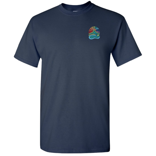 Gildan Heavy Cotton Basic T-Shirt Front & Back -- Navy