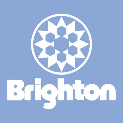 Brighton Logo 2 White Ink -- Pullover Hooded Sweatshirt Carolina Blue