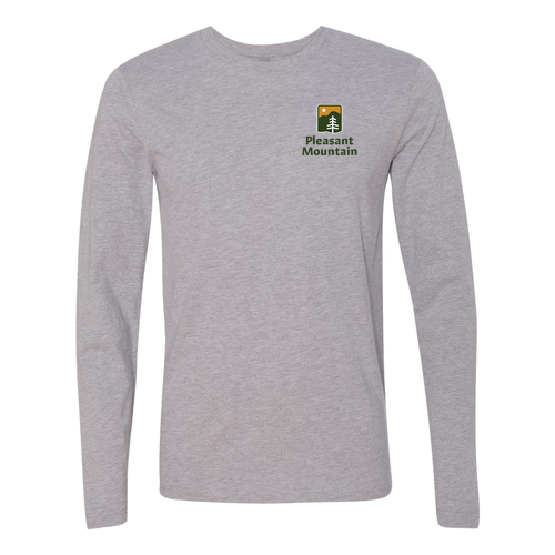 Pleasant Mountain Logo 2 Full color -- Long Sleeve Heather Grey