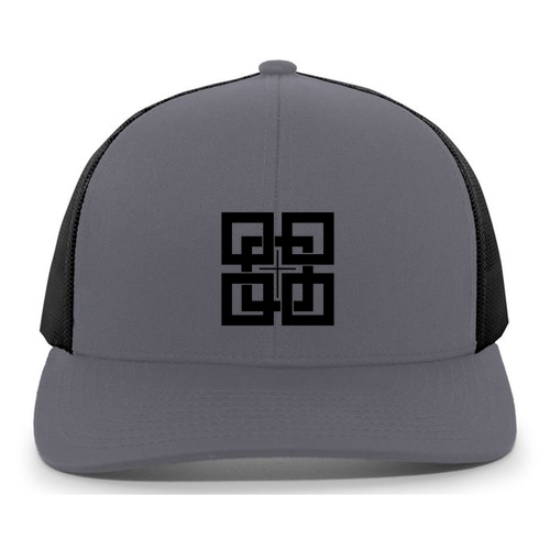 Pacific Headwear Trucker Mesh Hat -- Graphite -- Black Logo