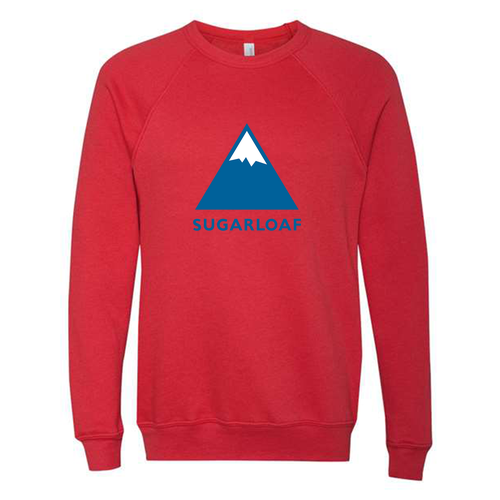 Sugarloaf Logo 1 Blue Ink -- Crewneck Sweatshirt Red
