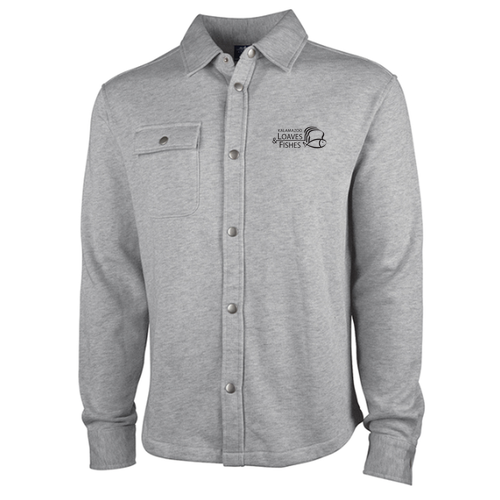 Charles River Hyannis Snap Shacket -- Heather Grey