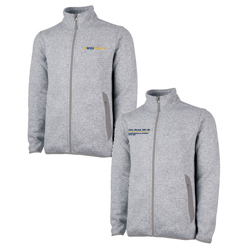 Charles River Mens Heathered Fleece Jacket -- Light Grey Heather