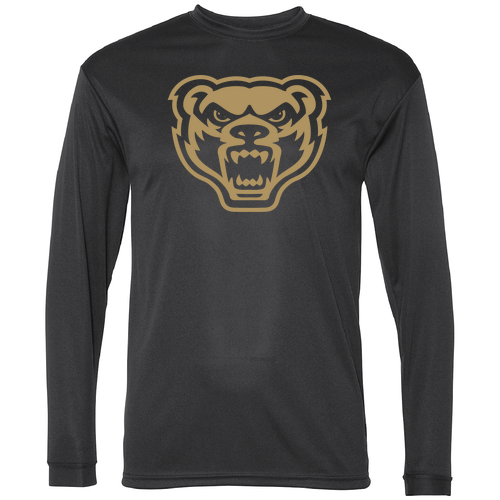 Sport-Tek PosiCharge RacerMesh Long Sleeve Tee Black Logo only