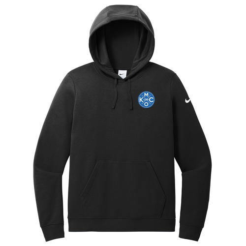 KCMO Nike Ladies Club Fleece Sleeve Swoosh Pullover Hoodie -- Black