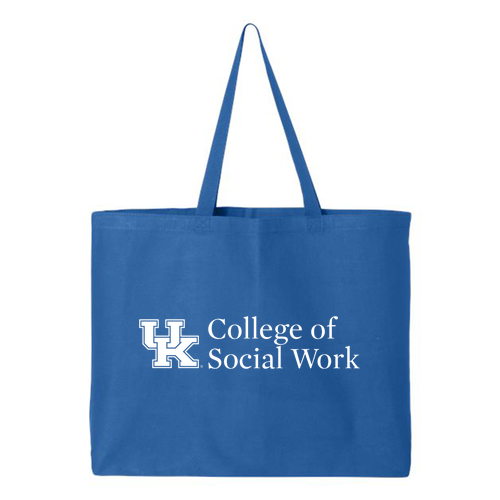 COSW- Q-Tees Canvas Jumbo 12oz Tote Bag -- Royal