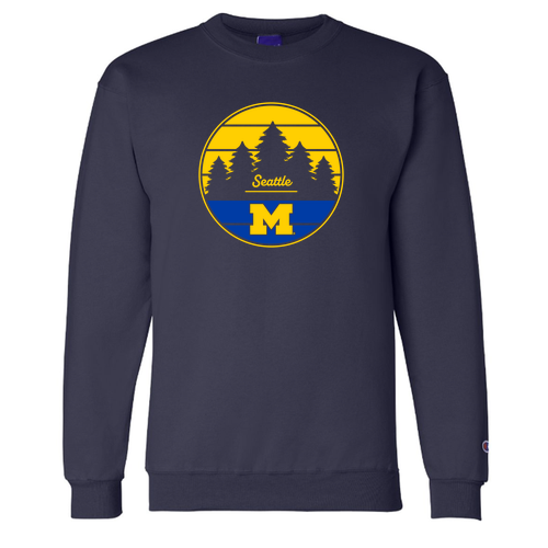 Champion Powerblend Crewneck Sweatshirt -- Navy