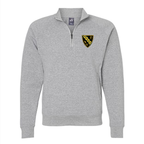 Embroidered J America Adult Triblend Fleece Quarter-Zip -- Grey TriBlend