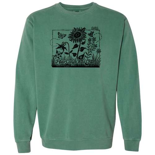 Comfort Colors Unisex Garment-Dyed Crewneck Sweatshirt -- Light Green