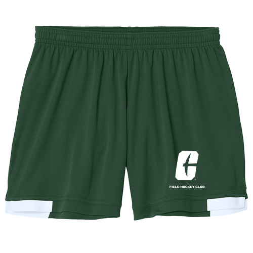 Sport-Tek® Women’s Club 5” Short -- Forest Green / White