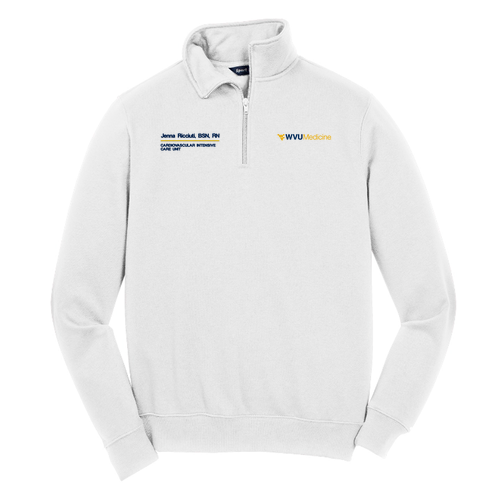 Sport Tek Quarter Zip Sweatshirt -- White