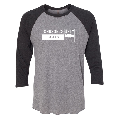 Next Level Unisex Tri-Blend 3/4 Sleeve Raglan -- Premium Heather / Vintage Black