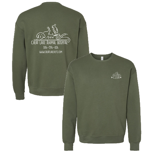 Bella Canvas Unisex Drop Shoulder Fleece Crewneck -- Military Green