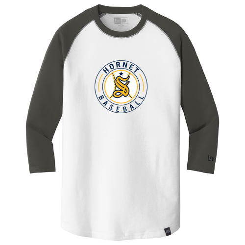 New Era Heritage Blend 3/4 Sleeve Baseball Raglan Tee -- Graphite / White