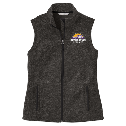 Port Authority Ladies Sweater Fleece Vest -- Black Heather