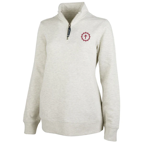 Charles River Women's Crosswind Quarter Zip Sweatshirt -- Oatmeal Heather