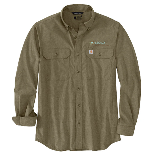 Mens/Unisex Carhartt Force Solid Long Sleeve Shirt -- Burnt Olive