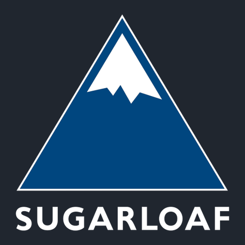 Sugarloaf Logo 1 Blue and White Ink -- Short Sleeve Midnight Navy