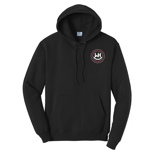 Port and Company Core Fleece Pullover Hooded Sweatshirt Embroidered-- Jet Black
