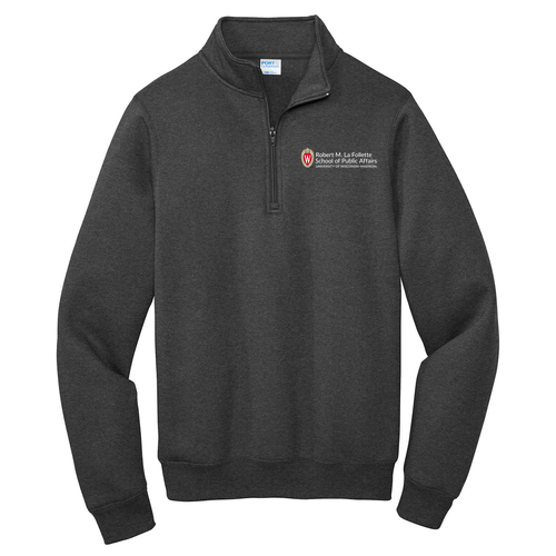 Port and Company Core Fleece Quarter-Zip Pullover Sweatshirt -- Dark Heather Grey