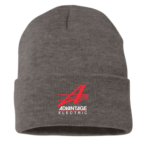 Sportsman Fleece Lined 12" Cuffed Beanie -- Heather Charcoal, AES