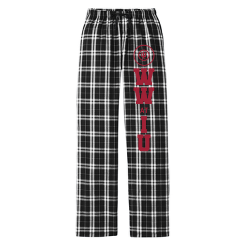District Women's Flannel Plaid Pant -- Black