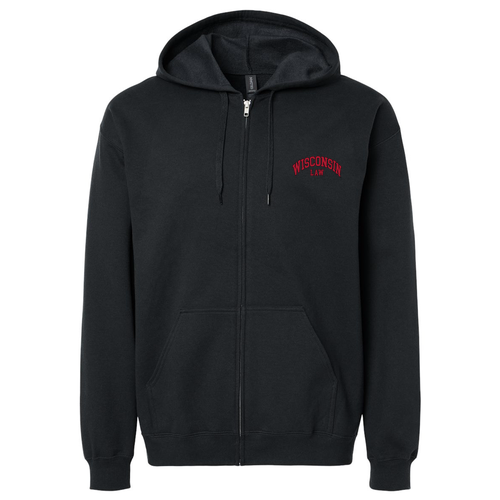Gildan Midweight Fleece Full Zip Hoodie -- Black (Embroidery)