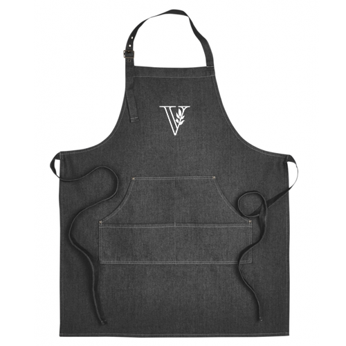 Valenti Artisan Collection by Reprime Unisex Jeans Stitch Denim Bib Apron -- Black Denim