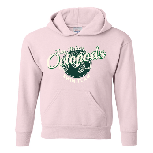 Youth Hanes Hooded Sweatshirt -- Pale Pink