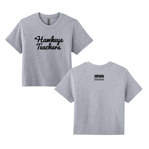 Hawkeye Teachers Next Level Apparel Women’s Heavyweight Boxy Tee -- Heather Gray