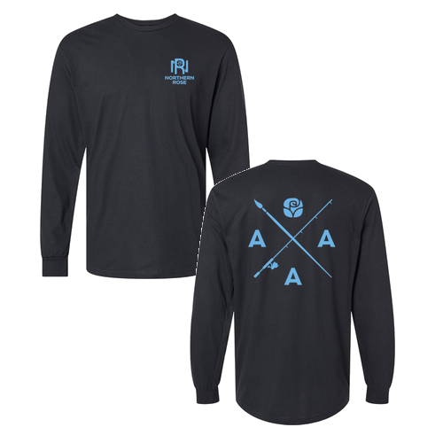 Northern Rose Gildan Softstyle CVC Long Sleeve T-Shirt -- Pitch Black