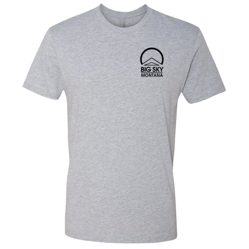 Unisex Next Level Fitted Short Sleeve Tee -- Heather Grey Left Chest black Ink