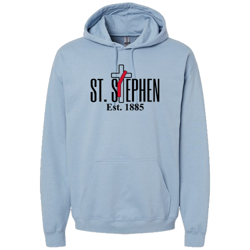 Gildan Adult Softstyle Fleece Pullover Hooded Sweatshirt -- Stone Blue