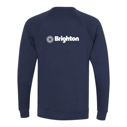 Brighton Logo 2 White Ink -- Crewneck Sweatshirt Navy