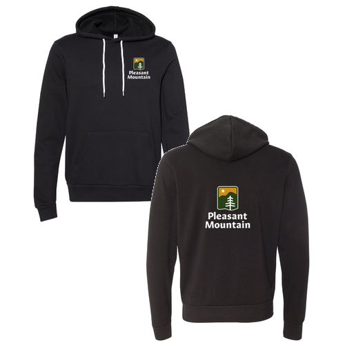 Pleasant Mountain Logo 2 Full color -- Pullover Hooded Sweatshirt Black