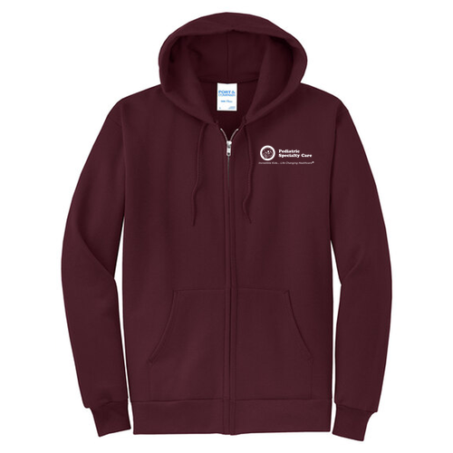 Port and Company Classic Full Zip Hooded Sweatshirt -- Maroon