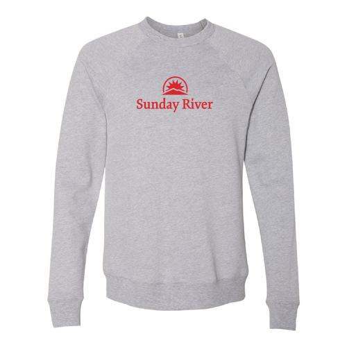 Sunday River Logo 1 Red Ink -- Crewneck Sweatshirt Athletic Heather