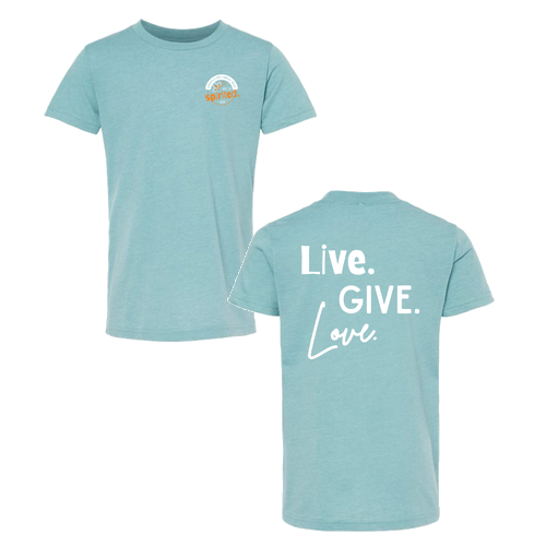 YOUTH Bella Canvas Heather CVC Short Sleeve Tee -- Heather Blue Lagoon