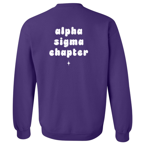 Bubble Letters Gildan Heavy Blend Crew Neck Sweatshirt -- Purple