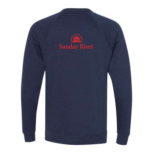Sunday River Logo 2 Red Ink -- Crewneck Sweatshirt Navy