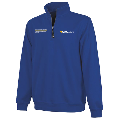 Embroidered Charles River Crosswind Quarter Zip Sweatshirt -- Royal