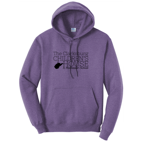 Port and Company Core Fleece Pullover Hooded Sweatshirt -- Heather Purple
