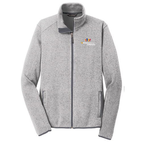 Port Authority Sweater Fleece Jacket -- Grey Heather