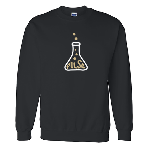 Gildan DryBlend Pulse Flask Design Crew Neck Sweatshirt -- Black