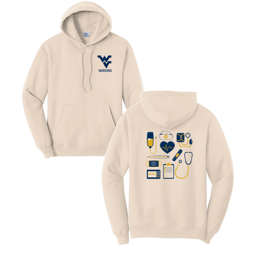 Nursing Tools Port and Company Core Fleece Pullover Hooded Sweatshirt -- Natural