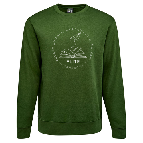 J. America BTB Fleece Crew -- Forest Green